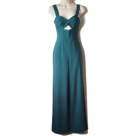 Delivered Leith Twist Front Jumpsuit XS Teal Green - Picture 3 of 14